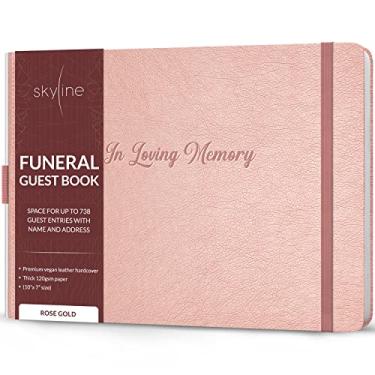 Imagem de Skyline Livro de visitas funerais para memorial e serviços funerários - In Loving Memory Livro de login de convidados para funerais - 738 entradas de convidados com nome e endereço, 129 páginas, capa