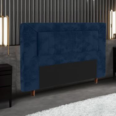 Imagem de Cabeceira para Cama Box King Size Portobel Cintia com Revestimento em Suede