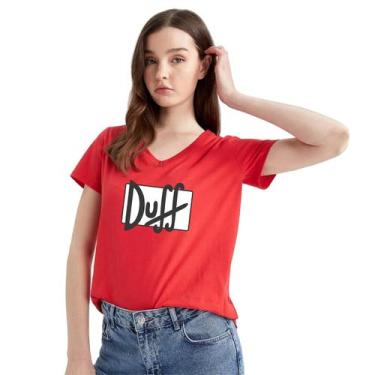 Imagem de Babylook Feminina Cerveja Duff - Original Uniformes, G, Vermelho