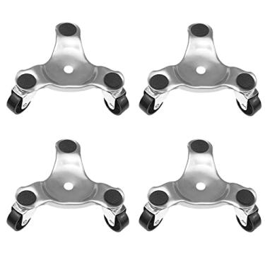 Imagem de Yedadone Pacote Com 4 Carrinhos De Aço Tri-Dolly Capacidade Carga 200 Libras, Carrinho Mudança Móveis 3 Rodas Para Mover Armários, E Eletrodomésticos (6")