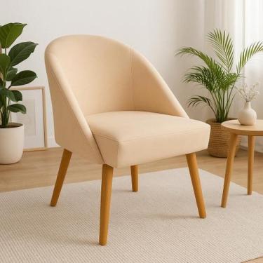 Imagem de Cadeira Lua Veludo Confortável Recepção Penteadeira Sala de Jantar Esc