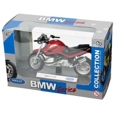 Imagem de Miniatura Moto BMW R1150R vermelha Welly 1/18, Vermelho