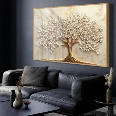 Imagem de Quadro decorativo árvore da vida folhas delicadas - MeMoldura, 60X90, 