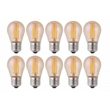 Imagem de Kit 10 lâmpadas filamento carbono 3,2w biv. g45 2300k - ctb bivolt