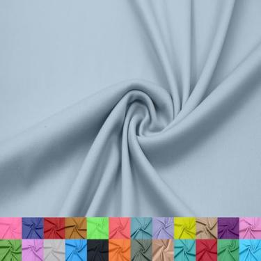 Imagem de Texco Inc Forro interloque 100% poliéster de 152 cm de largura – Tecido de malha leve da The Yard para vestuário, roupas, projetos escolares, decorações de festa, cortinas, artesanato e DIY, azul bebê