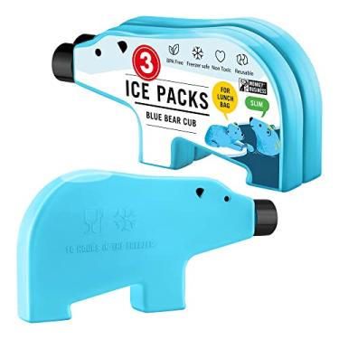 Imagem de Ice Packs for Lunch Box/Reusable Long Lasting Lunch Box Ice Packs/Ice Blocks For Personal Cooler Or Bento Box/Perfect For Your Kid's Lunch Box/Super Saver Blue Bear Cub (Pack of 3) by Monkey Business
