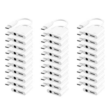 Imagem de USB C para fone de ouvido e adaptador de carregador de 3,5 mm, cabo tipo C para conector auxiliar Dongle com carregamento rápido PD para iPhone 15/16 Pro/Max/Plus, iPad, Samsung Galaxy S22/S23/S24