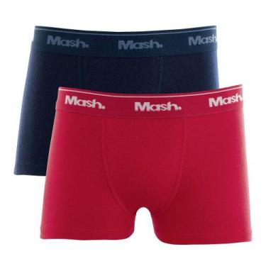 Imagem de Kit c/8 Cuecas Boxer Mash Infantil 110.07, G, Vermelho/Azul marinho