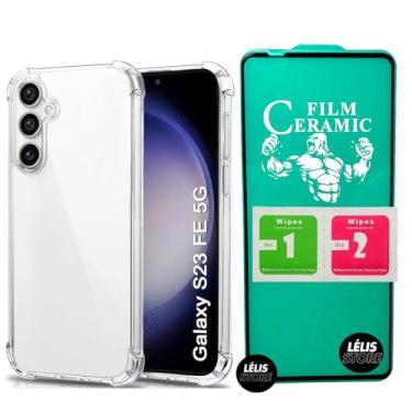 Imagem de Kit Capa Capinha para Samsung S23 FE Anti Impacto Premium Transparente + Película Cerâmica 9D