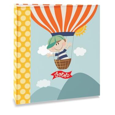 Imagem de Álbum de fotos Ical, encadernação tradicional, para 120 fotos 10x15cm - envelope plástico transparente - linha Infantil - modelo passeio nas alturas - 245