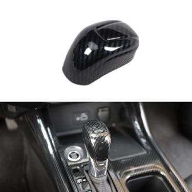 Imagem de LEXLEY Manípulo de mudança de marchas estilo fibra de carbono preto acabamento botão de mudança de marchas decoração acessórios interiores compatíveis com Nissan 2020 2021 2022 2023 2024 2025 Sentra