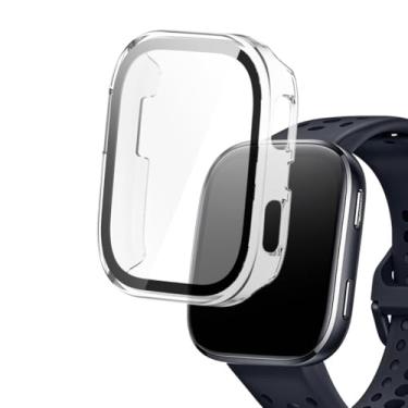 Imagem de smaate Capas de relógio compatíveis com relógio inteligente Amazfit Bip 6 5.0 cm 46 mm, capa de PC com protetor de tela, protegendo o corpo e a tela do relógio, transparente