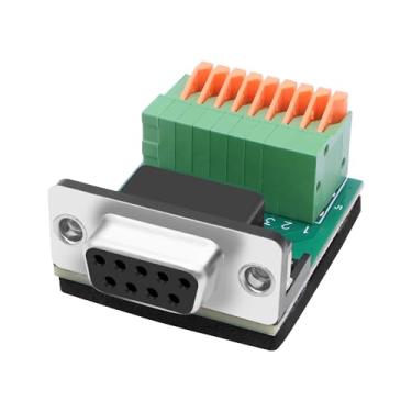 Imagem de XMSJSIY Adaptador sem solda DB9 RS232 D-SUB Serial para 9 pinos Terminal de mola Conector de crimpagem Placa de breakout Módulo adaptador de porta de 9 pinos para dispositivos de comunicação serial