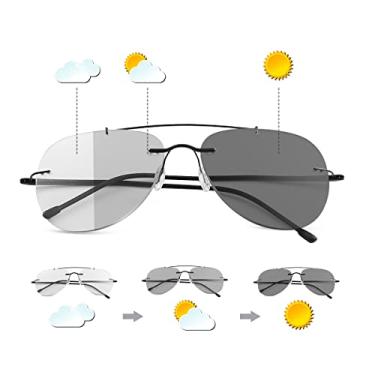 Imagem de YIMI Óculos De Leitura Fotocrômicos Progressivos Multifocais Para Homens E Mulheres, Leves Com Proteção Uv400 Contra Luz Azul Computador (Preto, 2,50, Multiplicador_X)