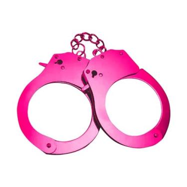 Imagem de Algema Metálica Colorida com Chave e Trava de Segurança | Acessório Erótico para Casais | Jogo Sensual, Fantasias e Momentos Íntimos (Pink)