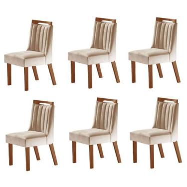 Imagem de Kit 6 Cadeiras Lottus Prêmio/Creme - Lj Móveis, Bege, Moderno