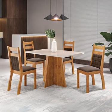 Imagem de Mesa de Jantar 4 Lugares Sauvignon Mel/Blonde/Bombom - Viero Móveis, M