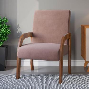 Imagem de Poltrona Veneza Seda/Veludo Rosa - Viero Móveis, Moderno, Rosa