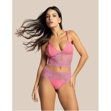 Imagem de Conjunto Sem Bojo Cassiane Lingerie Rendada Em Poliamida Conjunto Femi