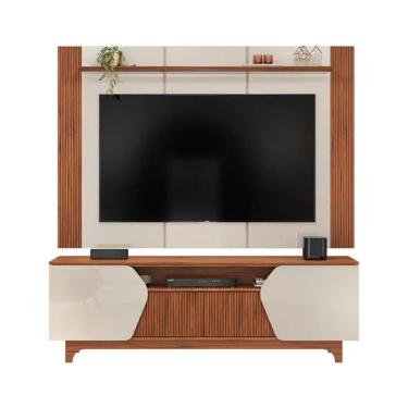 Imagem de Rack com Painel Helo para TVs até 75 Polegadas MDF MDP 4 Portas DJ Móveis