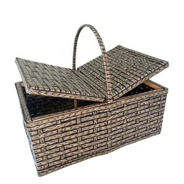 Imagem de Cesta de Piquenique Fibra Sintética 47x31x19(Bambu Queimado Unico)