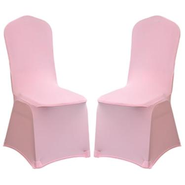 Imagem de Pacote com 2 capas de cadeira dobráveis de elastano elástico, capas removíveis para cadeiras, protetores universais, com bolso elástico para os pés, para festa de casamento, banquete, celebração