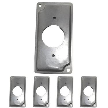 Imagem de 5 Placa Condulete 1 Polegada Alumínio 1 Tomada Redonda Sieg Furação Di