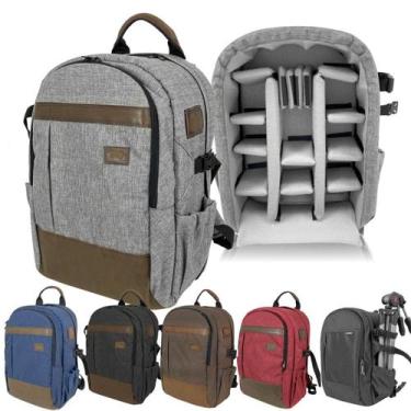 Imagem de Mochila Fotografica Robusta para Notebook Tripé Varias cores Cinza Cla