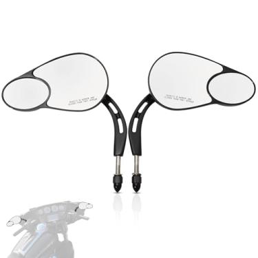 Imagem de ONETK Espelhos retrovisores de visão dividida serve para Harley Davidson 1982-2020 a maioria dos modelos Road King Street Glide Road Glide Road Glide Softail Iron 1200 Iron 883 Deluxe Fat Boy Sport