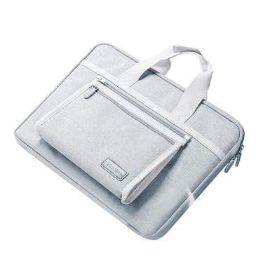 Imagem de Capa protetora para laptop de 33,3 a 35 cm, à prova d'água de 35,5 cm, capa flip top, pasta, bolsa para computador, compatível com notebook HP ASUS, Lenovo, Acer, Chromebook, cinza