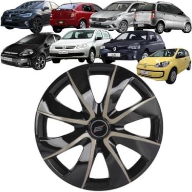 Imagem de Calota Universal modelo Prime Aro 13 polegadas Black/gold Parafuso