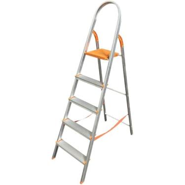 Imagem de Escada Aluminio, Escada de Alumínio 5 Degraus Residencial, 15.00 X 43.00 X 168.00cm