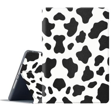 Imagem de FGDRFGRW Capa para iPad Air 1/2, iPad de 9,7 polegadas (modelo 2017/2018, 5ª/6ª geração), suporte ajustável, função de despertar/hibernar, capa de proteção de corpo inteiro - linda estampa de vaca