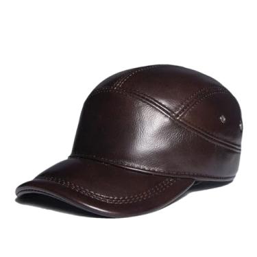 Imagem de Boné masculino avião voo envelhecido emenda primeira camada de couro boné de beisebol golfe caminhoneiro chapéus vermelho marrom 2GG 59 60 cm