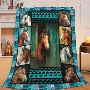 Imagem de Cobertor de cavalo, presentes para crianças, meninas, meninos, adultos, mulheres, homens, macio, aconchegante, felpudo, fofo, felpudo, felpudo, felpudo, cobertor de lã, decoração 101 x 127 cm