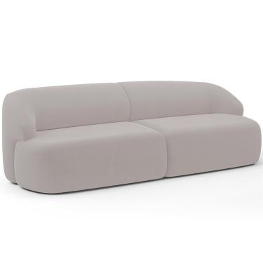 Imagem de Sofá 3 Lugares Curvo Orgânico Living 250cm Barolo L06 Veludo Grafite