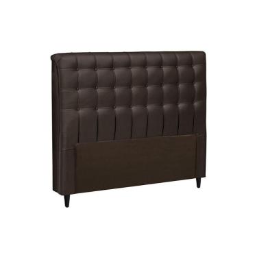 Imagem de Painel De Cama Box Estofada Casal Dama Plus Suede Marrom Chocolate - Simbal