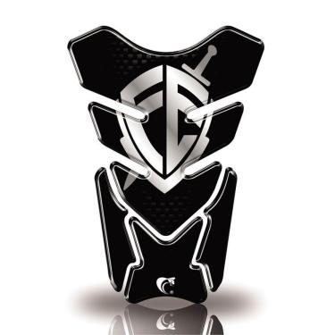 Imagem de Protetor De Tanque Adesivo Moto Honda Yamaha Suzuki Escudo Fé Preto Preto