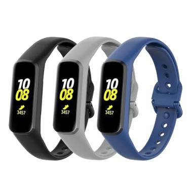 Imagem de Gheper Bands Compatível com Samsung Galaxy Fit E SM-R375 Smartwatch Pulseiras de substituição de silicone macio Pulseiras esportivas de fitness para mulheres e homens, 3 peças