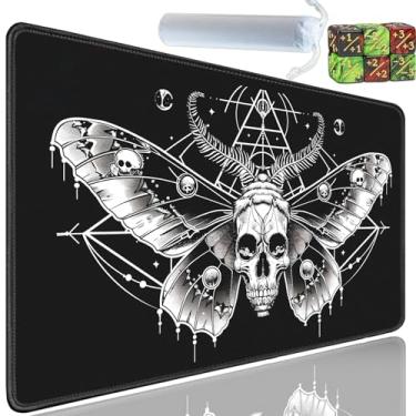 Imagem de Yuxcfhjfe Tapete de brinquedo para MTG, tapetes de 61 x 35 cm, para jogo de cartas colecionáveis TCG e CCG, borracha antiderrapante para tapetes MTG com uma bolsa de armazenamento e conjunto de 6