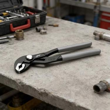 Imagem de Alicate de bomba de junta Groove, chave de tubo de ajuste rápido, alicate de bomba de água autoajustável automático, aderência durável e precisa para encanamento, tubulação e reparos mecânicos (20 cm)