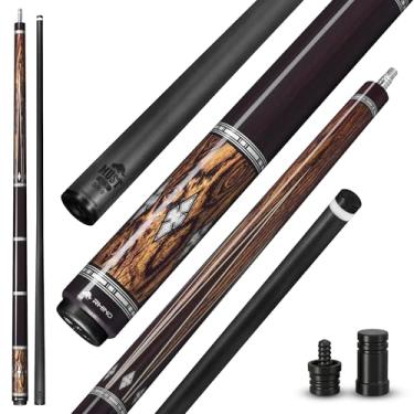 Imagem de Rhino Taco de piscina de fibra de carbono obrigatório, eixo de deflexão super baixo, taco profissional com design de diamante de ébano bocote, aderência sem envoltório, ponta japonesa Nishiki 11,8 mm