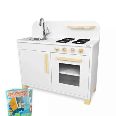 Imagem de Cozinha Infantil de Madeira Compacta Banco 2 - Eita Casa Perfeita