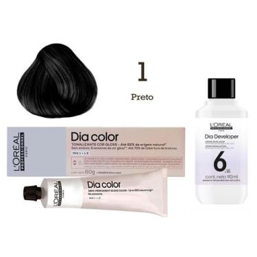 Imagem de Tonalizante Dia Color 1 Preto + Emulsão Reveladora 6v  L'Oréal Profess