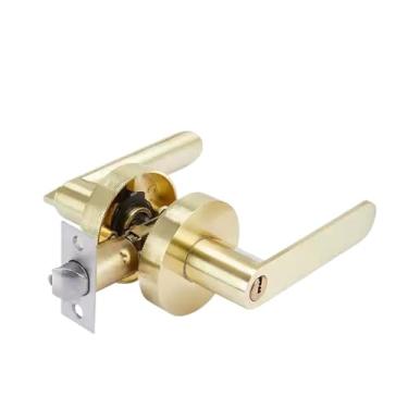 Imagem de Fechadura de porta silenciosa de liga de alumínio com acessórios de hardware de chave fechadura ajustável 60/70 mm (dourado)