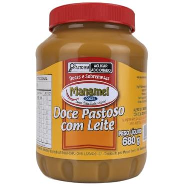 Imagem de Doce de Leite Pastoso Puro Tradicional Cremoso 680g Manamel Pote de Plástico Tampa Rosqueável Para Café da Manhã Recheio e Cobertura de Bolos