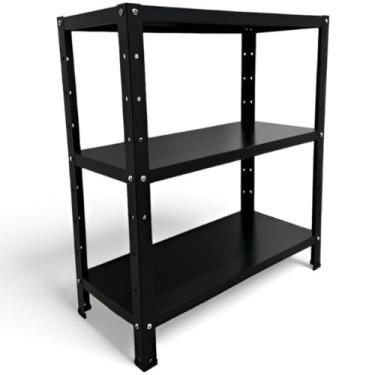 Imagem de Estante Armário Prateleira de Aço Reforçada Pintura Epoxi Romero(3 Bandejas 60cm Preto)