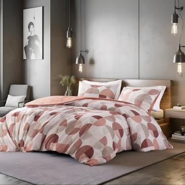 Imagem de Regency Heights Conjunto de edredom Queen estampado em três tons, 3 peças, microfibra ultramacia, quente e aconchegante para todas as estações, blush terracota