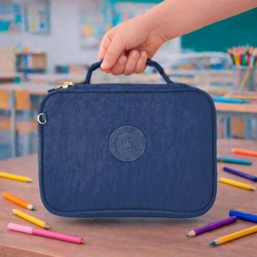 Imagem de Estojo Escolar Bolsinha Com Alça Box Jumbo Porta Lápis Organizador Elá