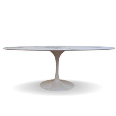 Imagem de Mesa De Jantar Tulipa Saarinen Oval 198x122cm Testurizado Marmore